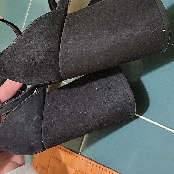 Steven Madden Dillion Black Strap Block Heel Nubuck Leather 10 Classic Cocktail - Picture 14 of 16